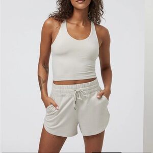 Vuori Halo Performance Crop 2.0 Ecru Heather- Small